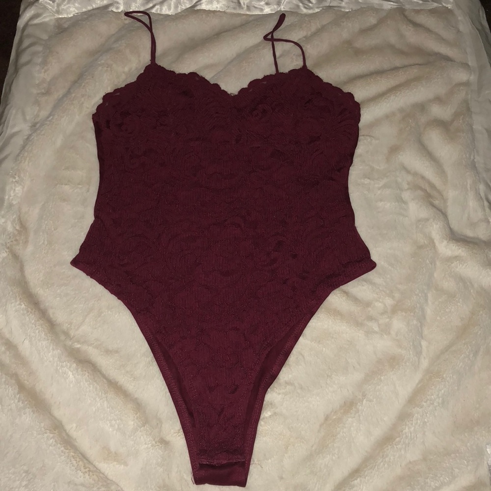 Burgundy bodysuit